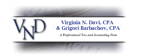 Virginia N. Davi, CPA provides Individual and Business Tax, Accounting and 	Financial Services.